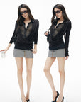 IAMXIAA Inside-Out Contrast Denim Micro Skirt
