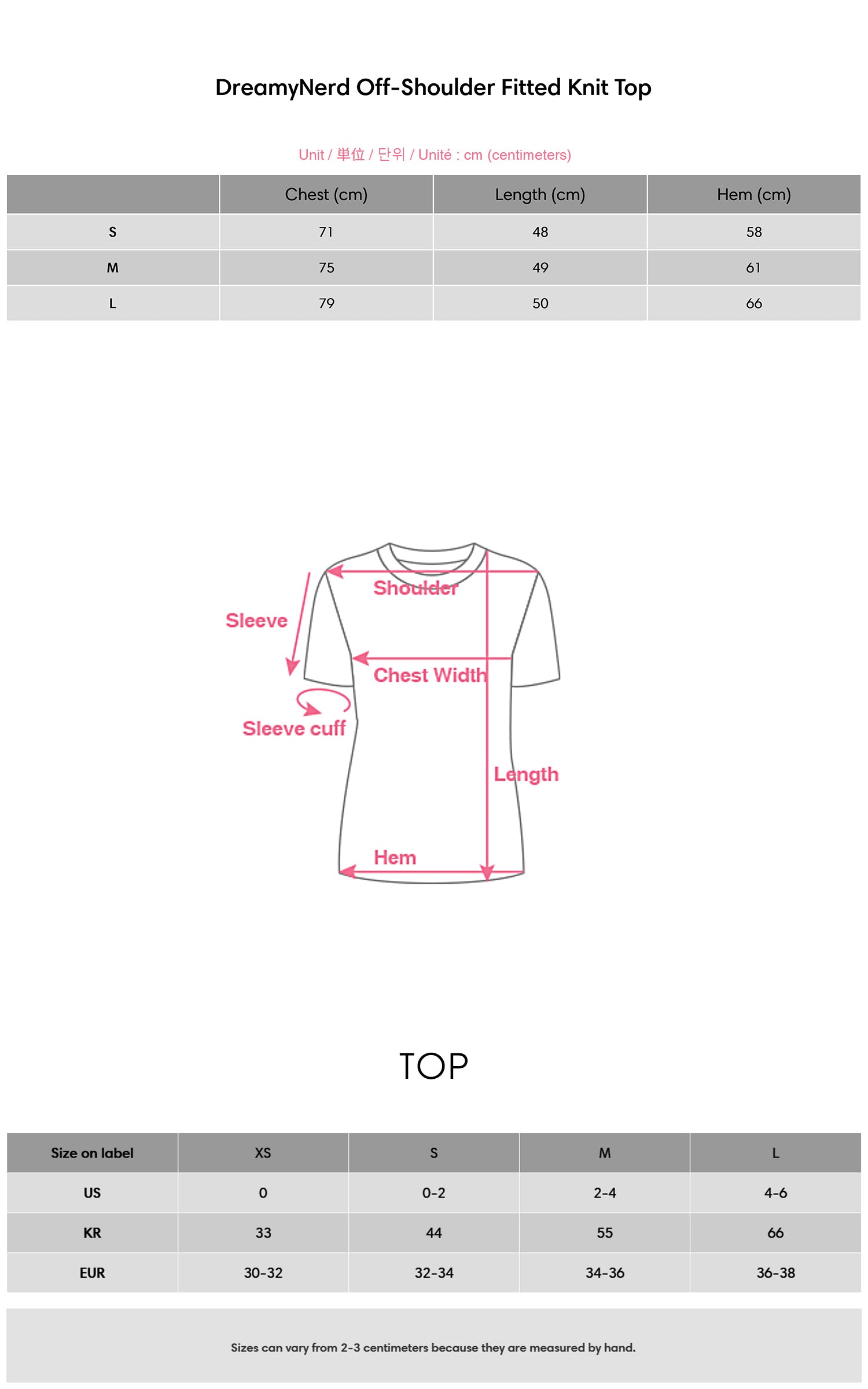 DreamyNerd Off-Shoulder Fitted Knit Top - PINKPARKS