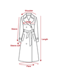 DOINDULGE Embroidered Long Kimono Coat with Flowing Silhouette and Contrast Details