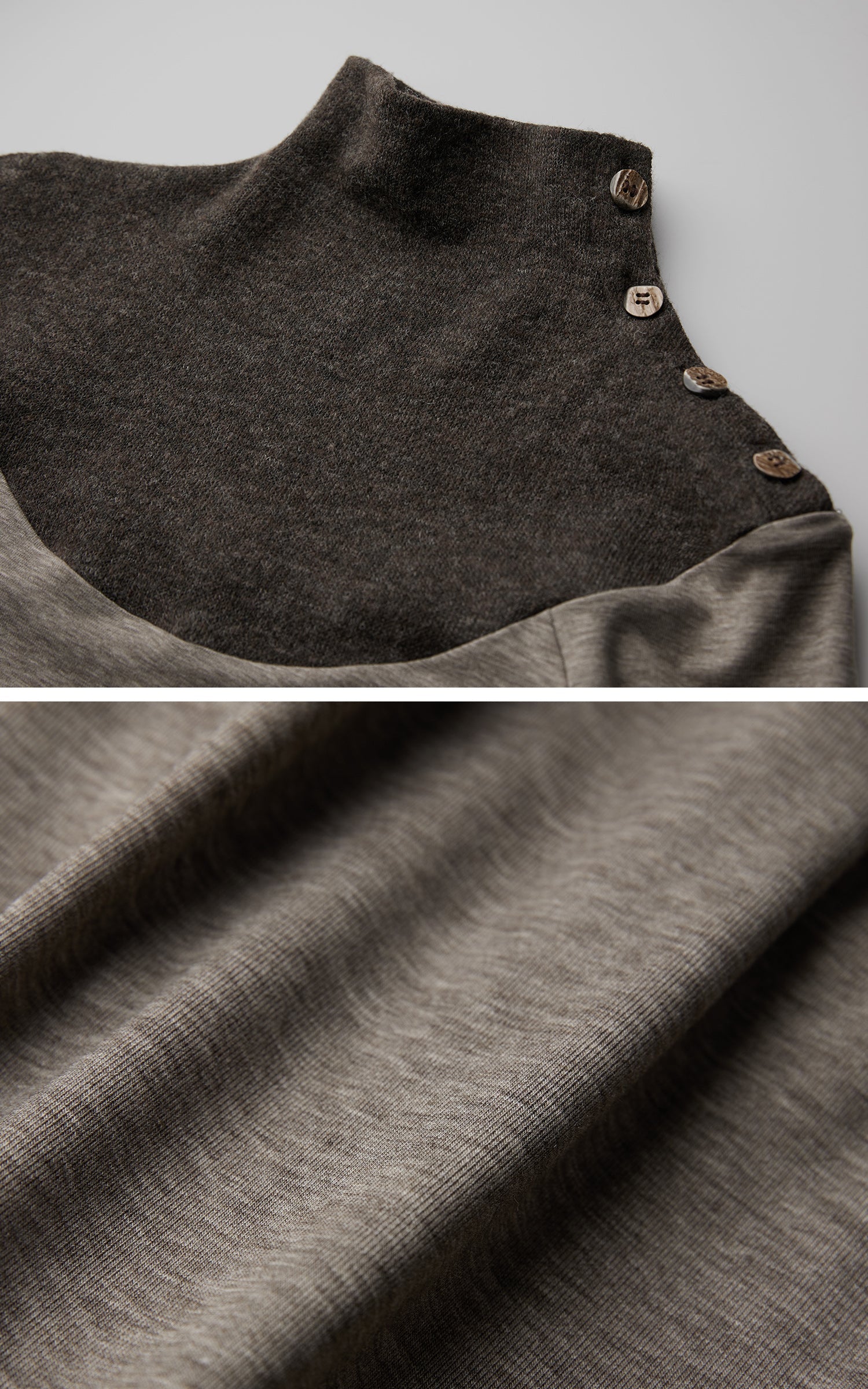 DOINDULGE Contrast-Panel Structured Long Sleeve Top