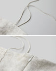 DOINDULGE Square Neck Lace Panel Asymmetric Cami Dress