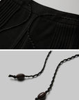 DOINDULGE Asymmetrical Pleated Long Skirt