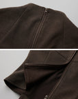 DOINDULGE Mock-Neck Cap-Sleeve Fitted Top