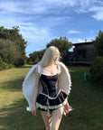 Rase le sol Lace-Trimmed Vest and Skirt Set with Cross Detail - PINKPARKS