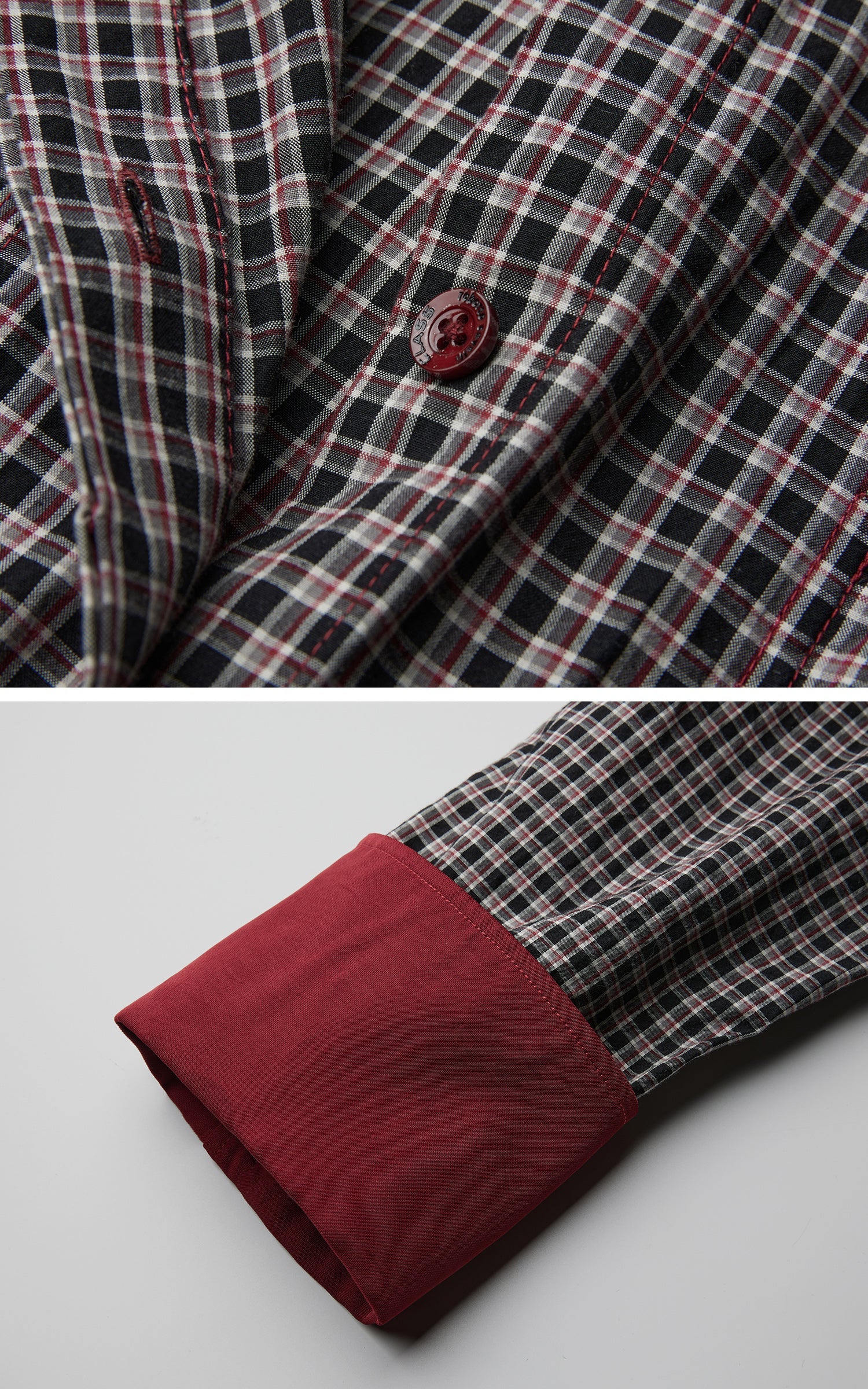 DOINDULGE Checked Rose Detail Loose Shirt