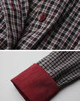DOINDULGE Checked Rose Detail Loose Shirt