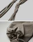 DOINDULGE Braided-Tie High-Waisted Wide-Leg Trousers