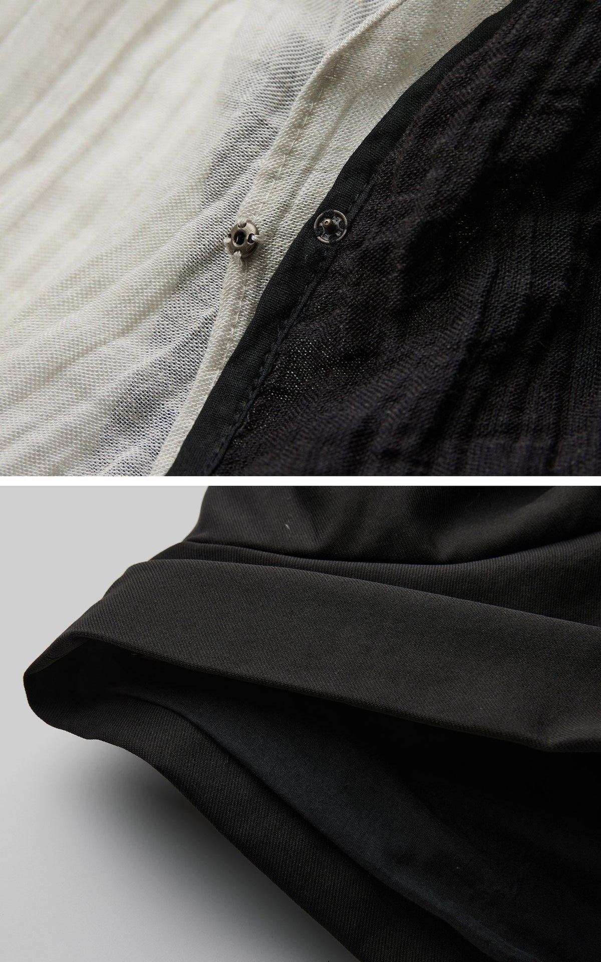 DOINDULGE Pleated Hooded Sheer Layered Outerwear