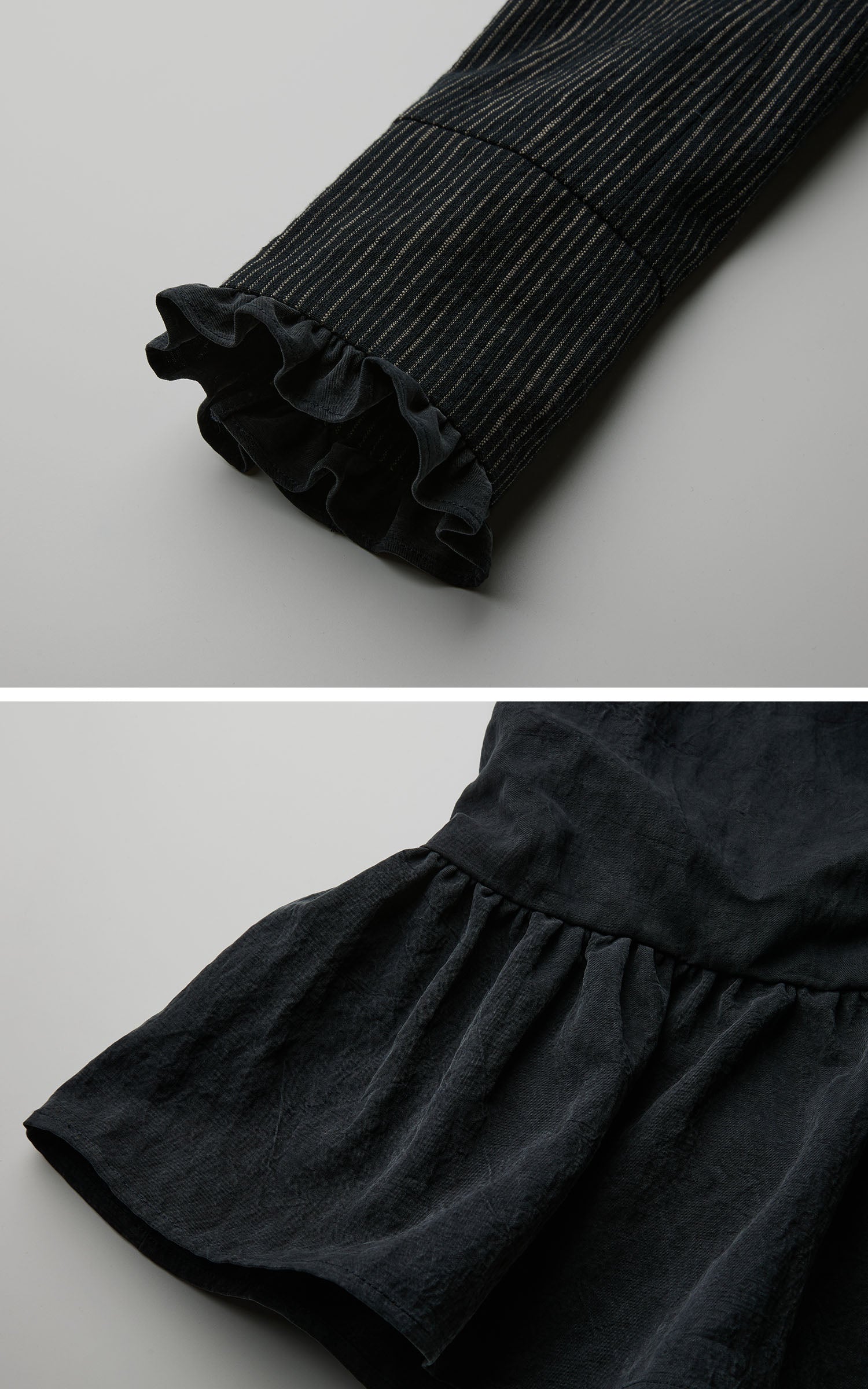 DOINDULGE Structured Pinstripe Tailored Gothic Maxi Dress