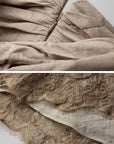 DOINDULGE Asymmetric Lace Panel Maxi Dress