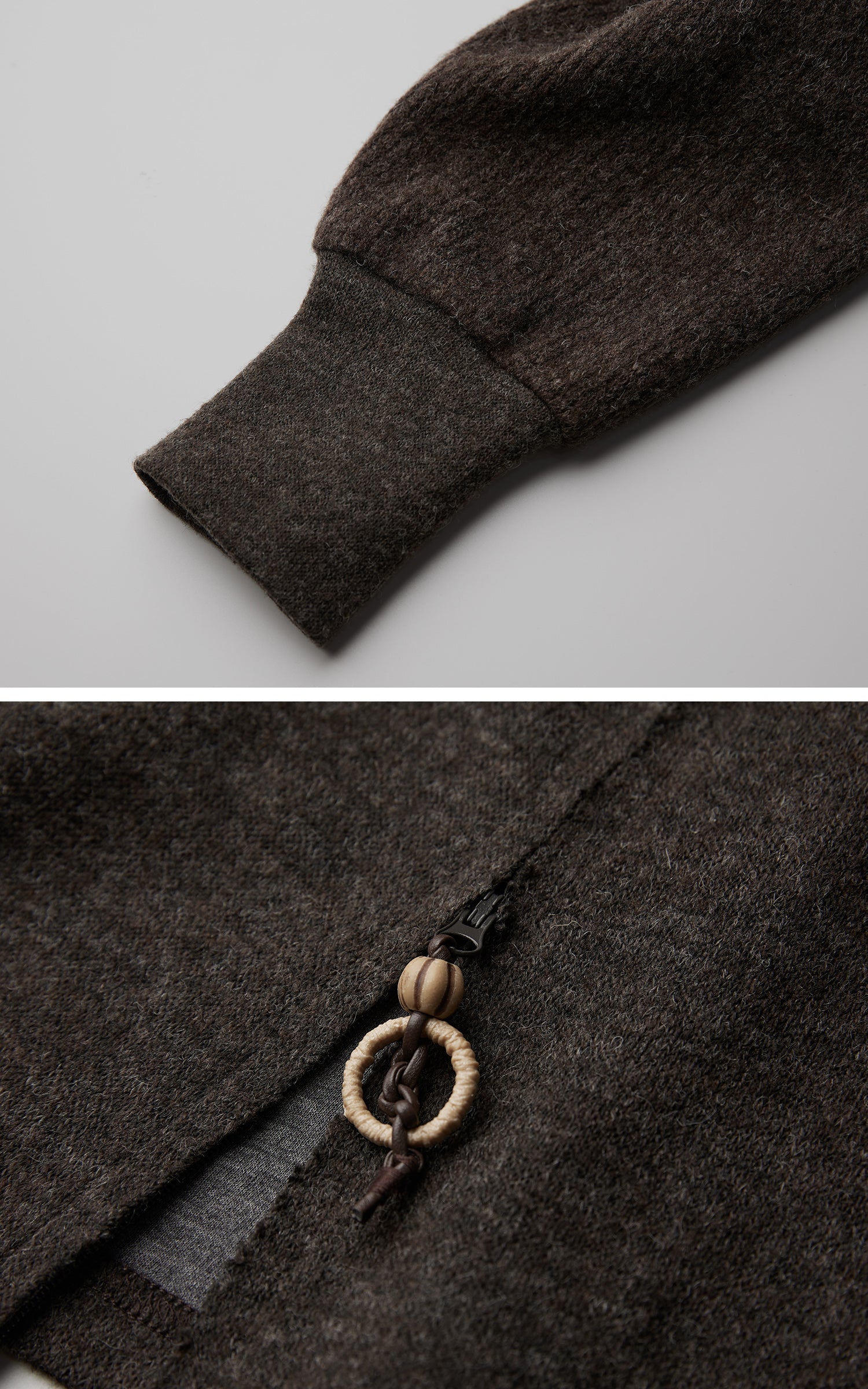 DOINDULGE Structured Wool Jacket with Raw-Edge Collar Detail