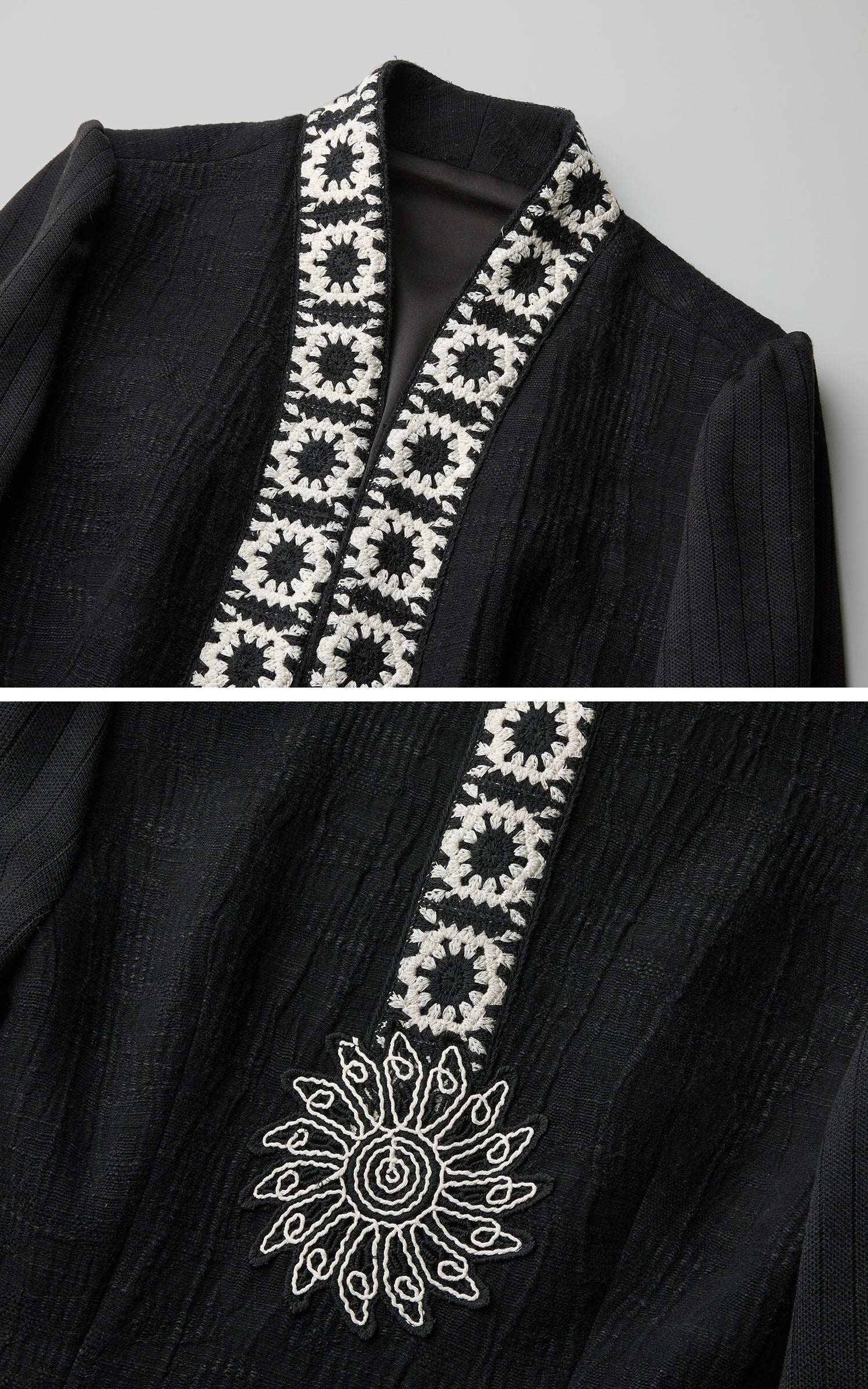 DOINDULGE Embroidered-Trim Fitted High-Neck Jacket
