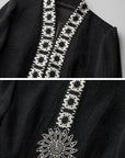 DOINDULGE Embroidered-Trim Fitted High-Neck Jacket