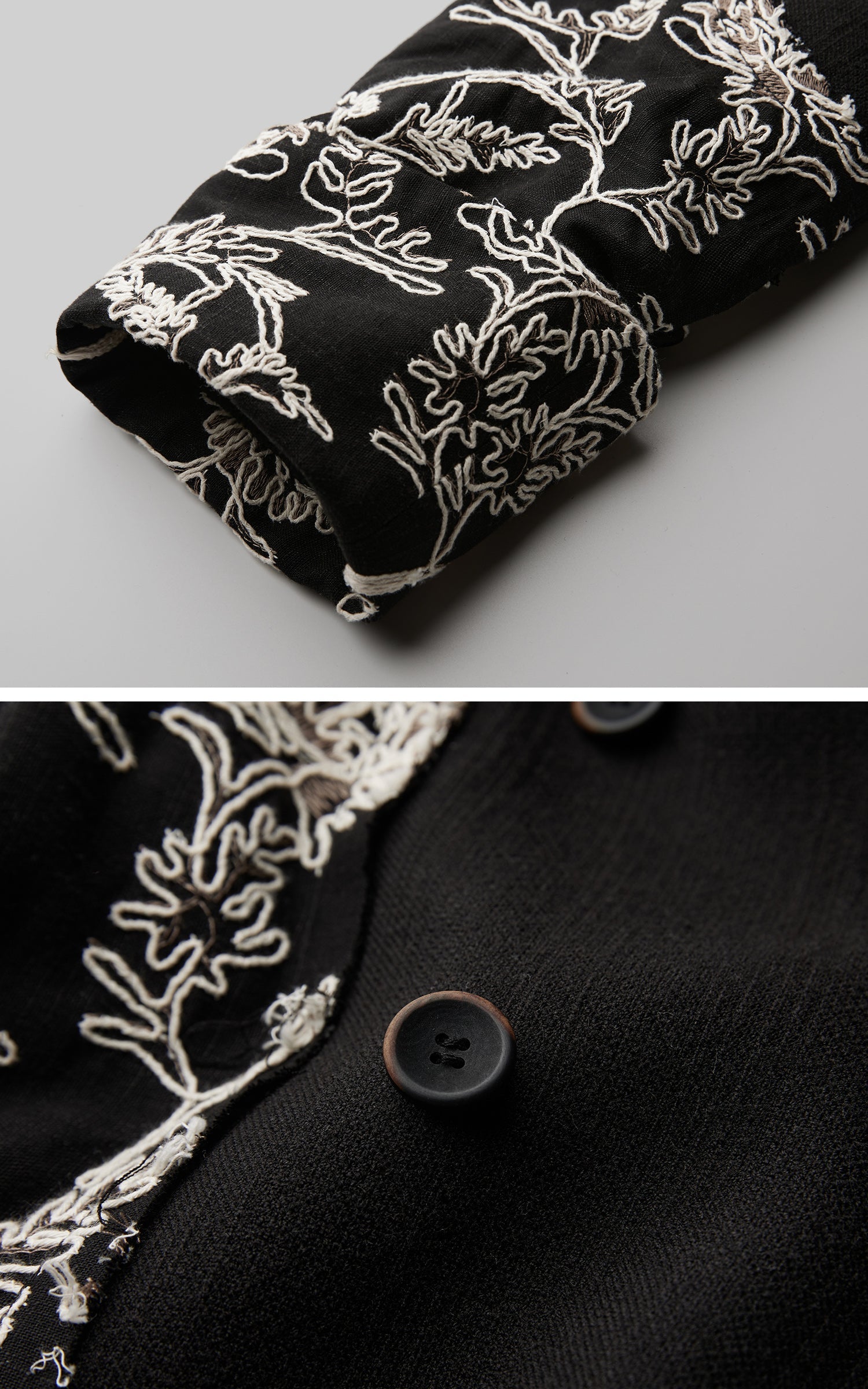 DOINDULGE Embroidered Asymmetric Long Coat