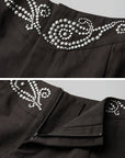DOINDULGE Rhinestone Wide Leg Pants