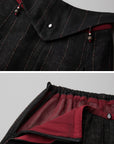 DOINDULGE Low-Rise Stripe Wide Leg Pants