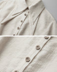 DOINDULGE Pointed-Collar Ruched Waist Structured Shirt