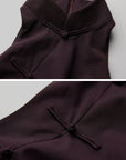 DOINDULGE Mandarin Collar Frog Button Fitted Top