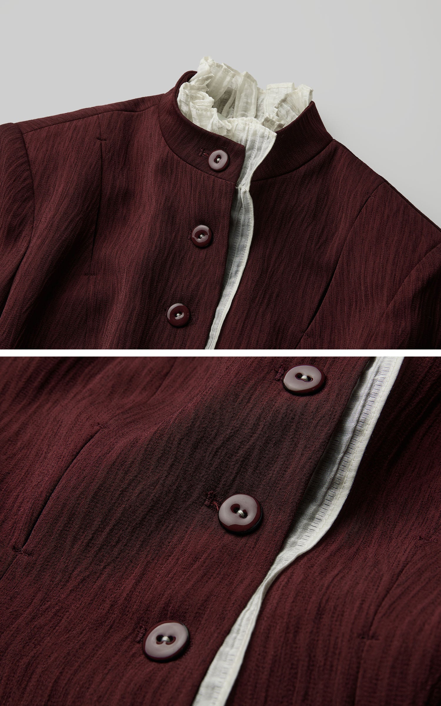 DOINDULGE Structured Panel Stand Collar Jacket