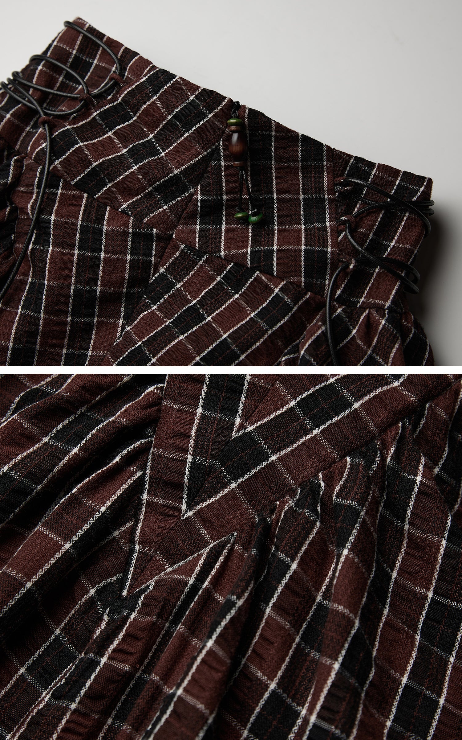 DOINDULGE Textured Check Maxi Skirt