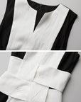 DOINDULGE Contrast Panel Fitted Maxi Dress