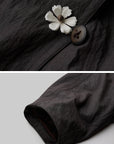 DOINDULGE Crinkled Long Coat with Contrast Inner Panel