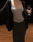 Hydrae Oversized Chunky Knit Cardigan & Hooded Cape Set