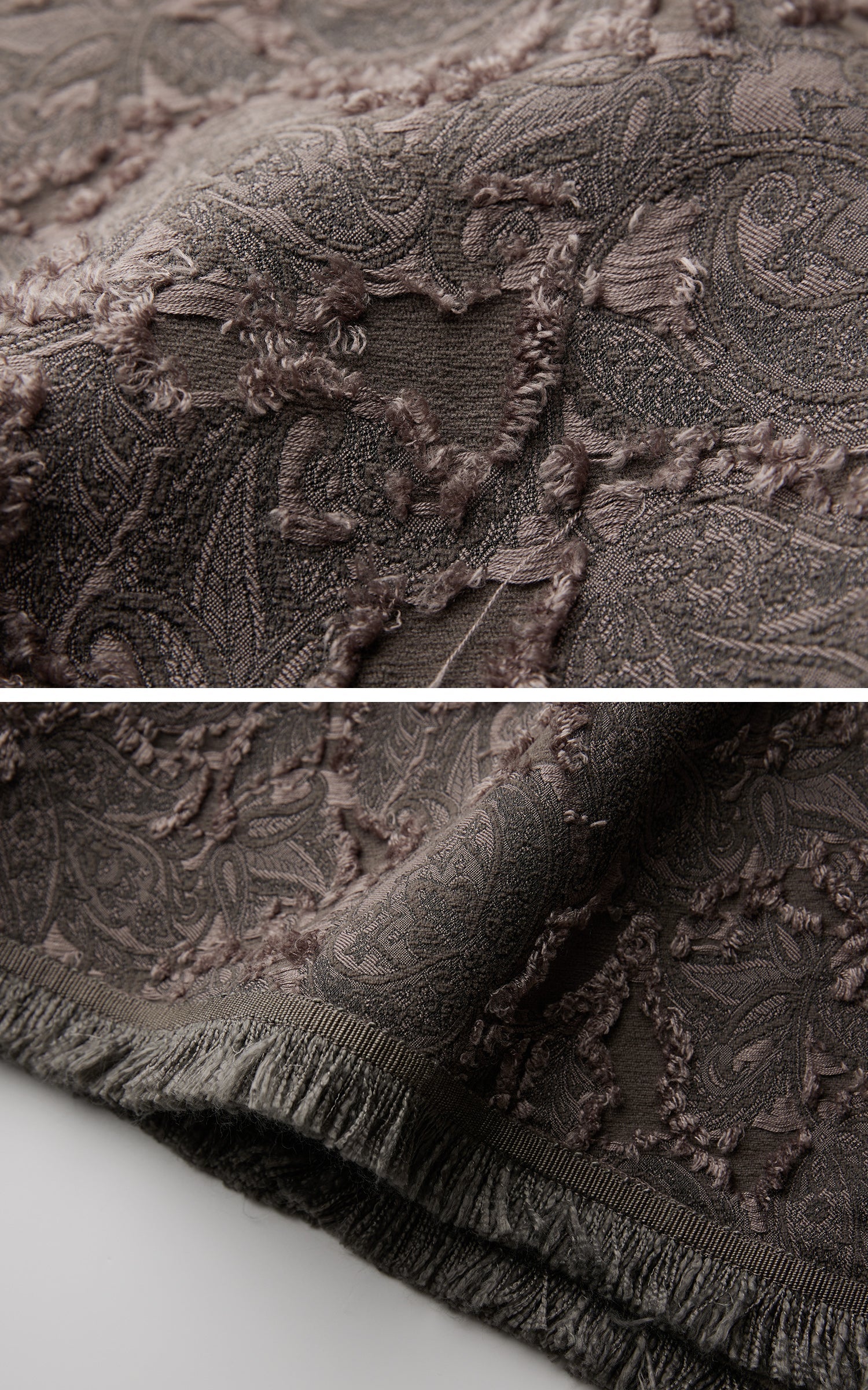 DOINDULGE Textured Jacquard Fringe Cloak