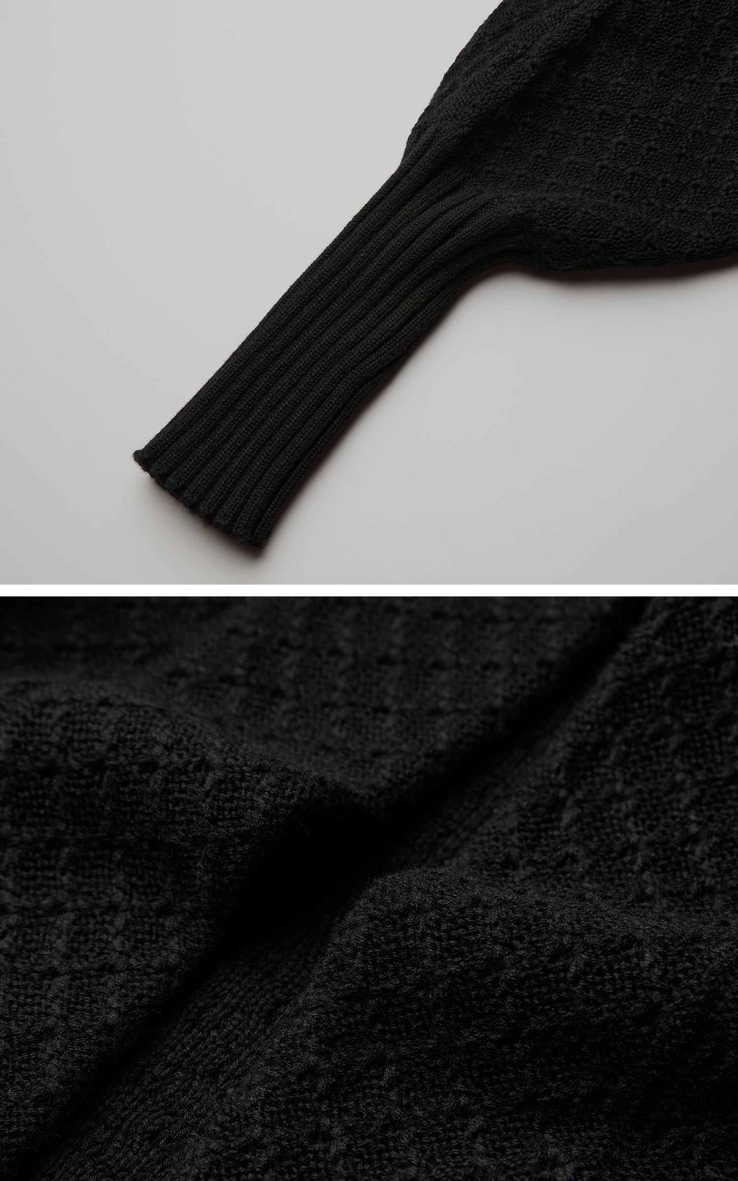 DOINDULGE Textured Knit Long Cardigan with Draped Silhouette