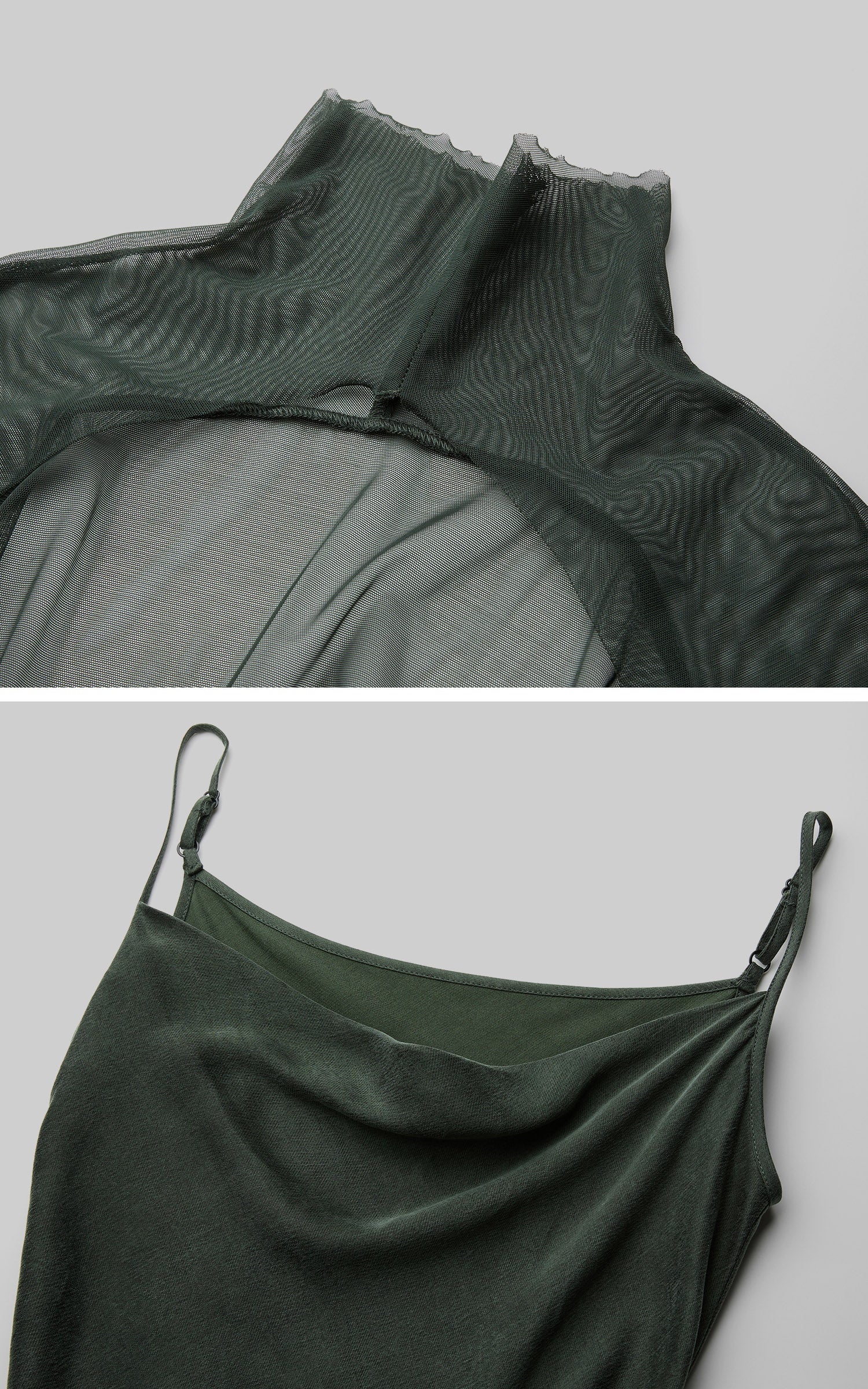 DOINDULGE Slip Maxi Dress Mesh Cape Set