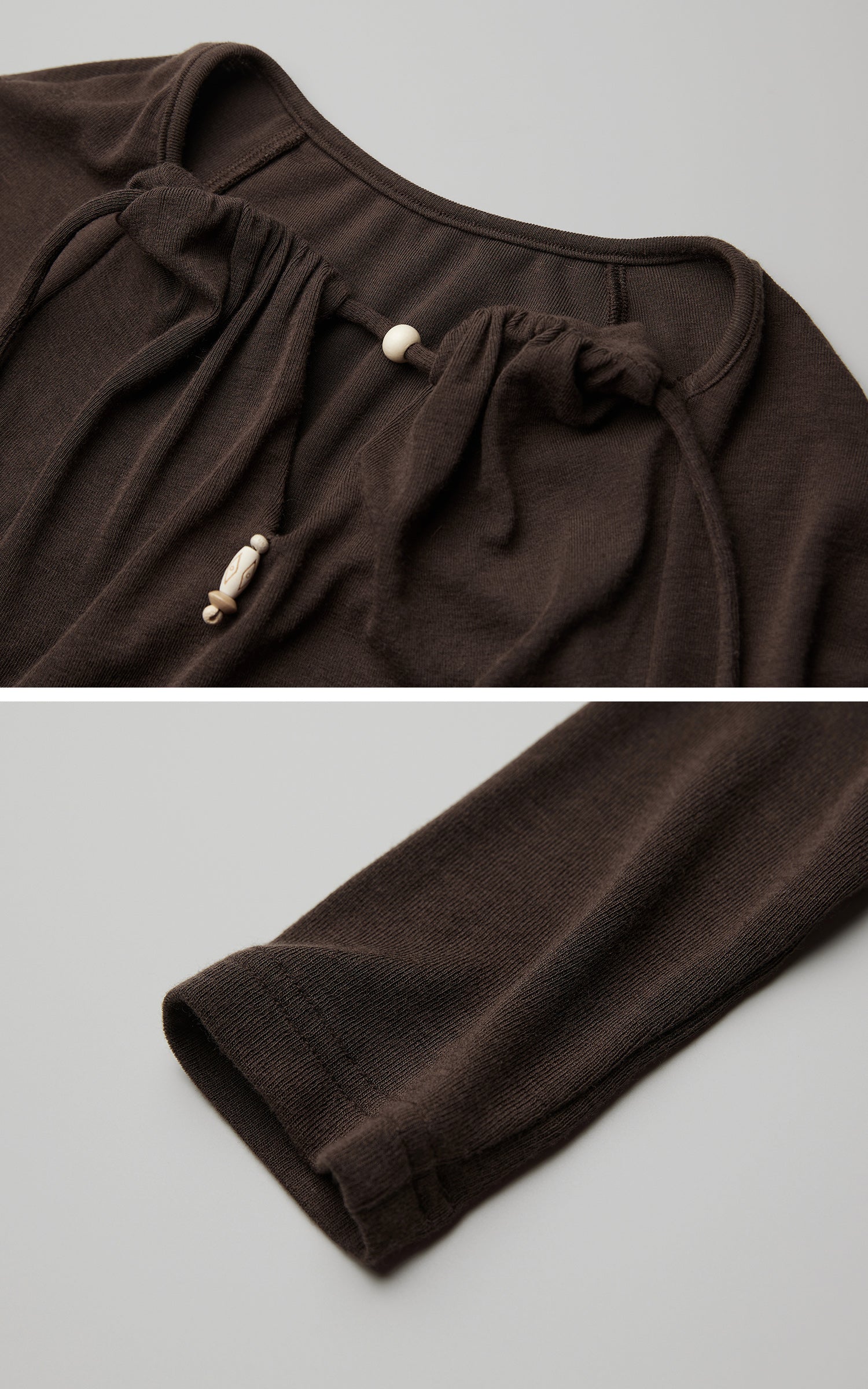 DOINDULGE Ruched Keyhole Maxi Dress in Dark Earth Tone