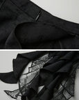 DOINDULGE Layered Ruffle Gothic Asymmetric Long Skirt