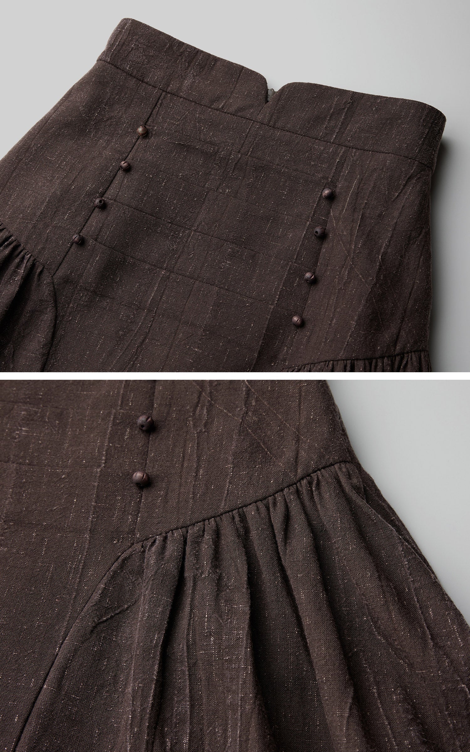 DOINDULGE High-Waist Panelled Gathered Maxi Skirt