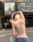 Rase le sol Lettering Mesh Tank Top & Bandeau Innerwear Set - PINKPARKS