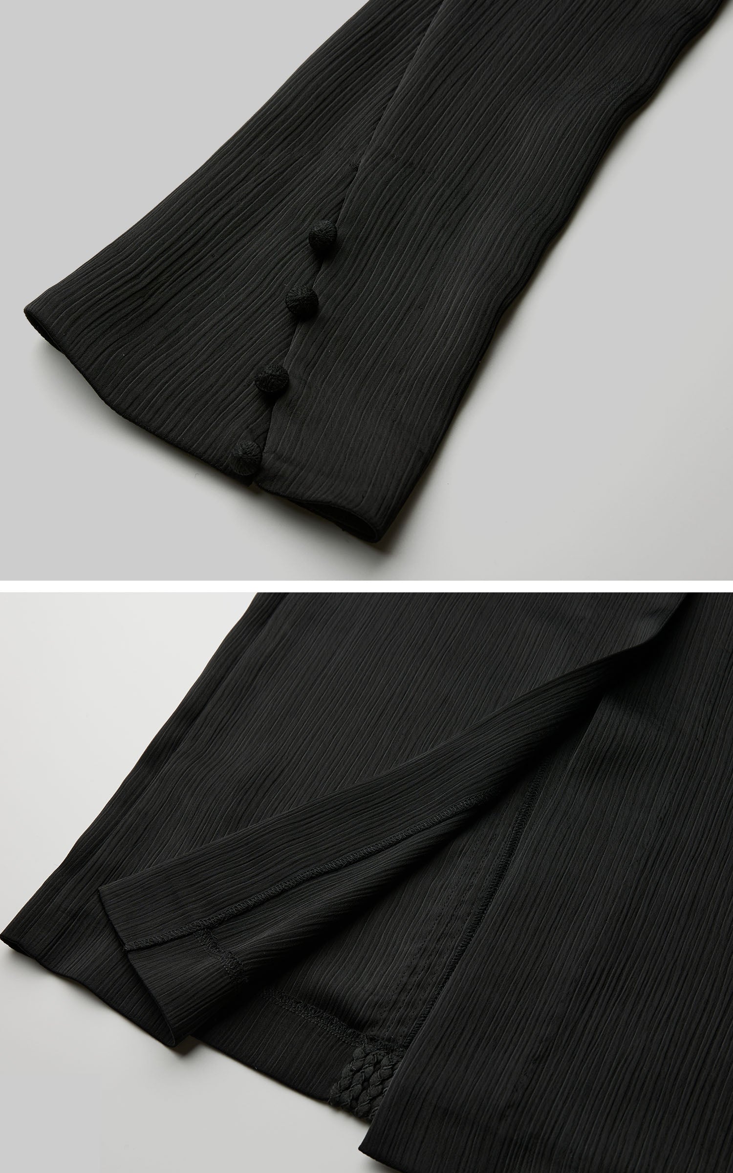 DOINDULGE Pleated Panel Braided Waist Long Sleeve Sculptural Maxi Dress