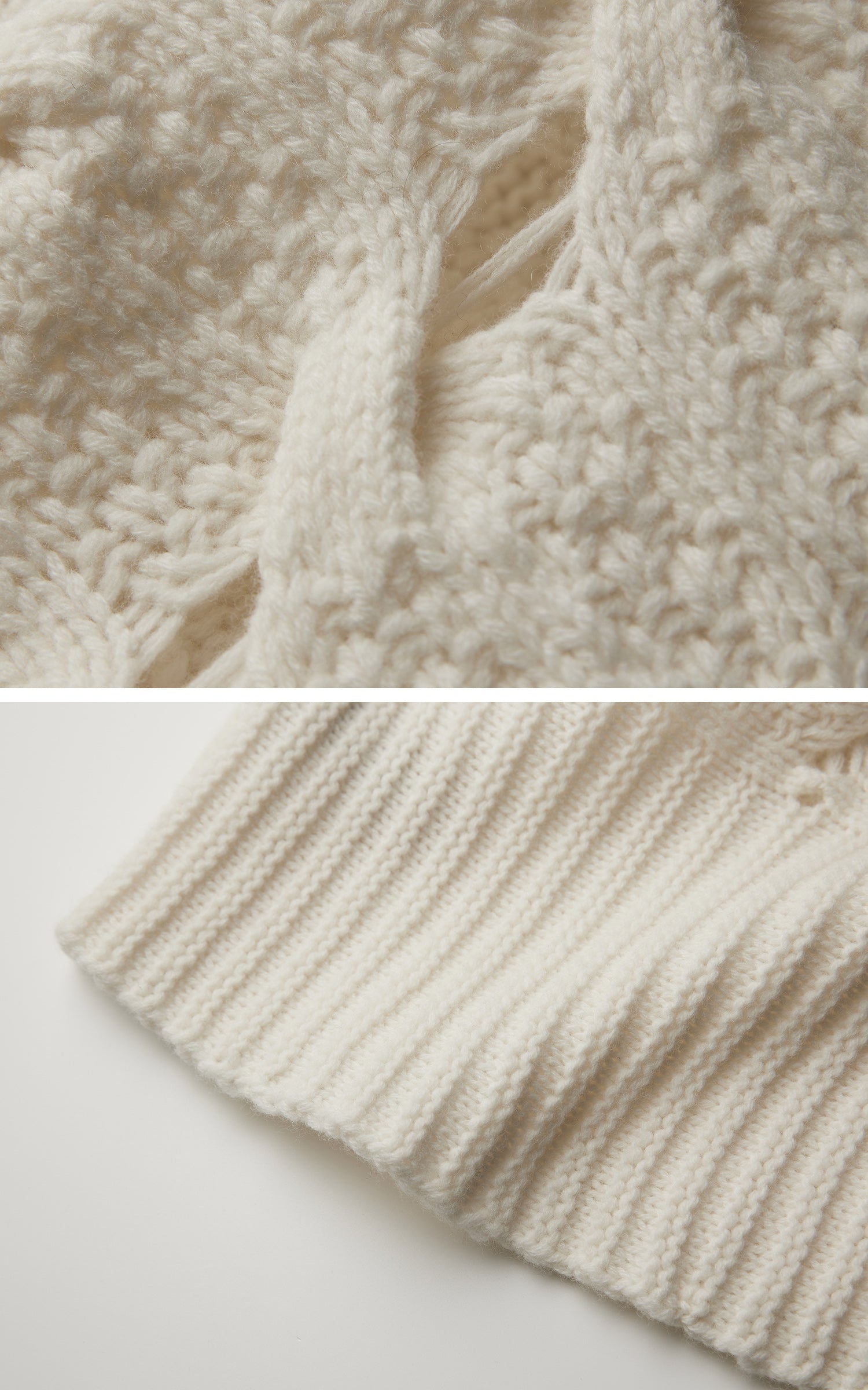 DOINDULGE Braided Void Turtleneck Sweater