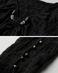 DOINDULGE Textured Ruched Deconstructed Long Sleeve T-Shirt