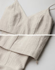 DOINDULGE Faux Two-Piece V-Neck Camisole Maxi Dress
