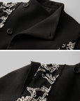 DOINDULGE Embroidered Asymmetric Long Coat