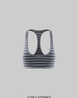 Rase le sol Layered Henley Knit Top, Racerback Tank & Striped Micro Shorts Set