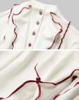DOINDULGE Asymmetric Ruffled High-Neck Fitted Shirt