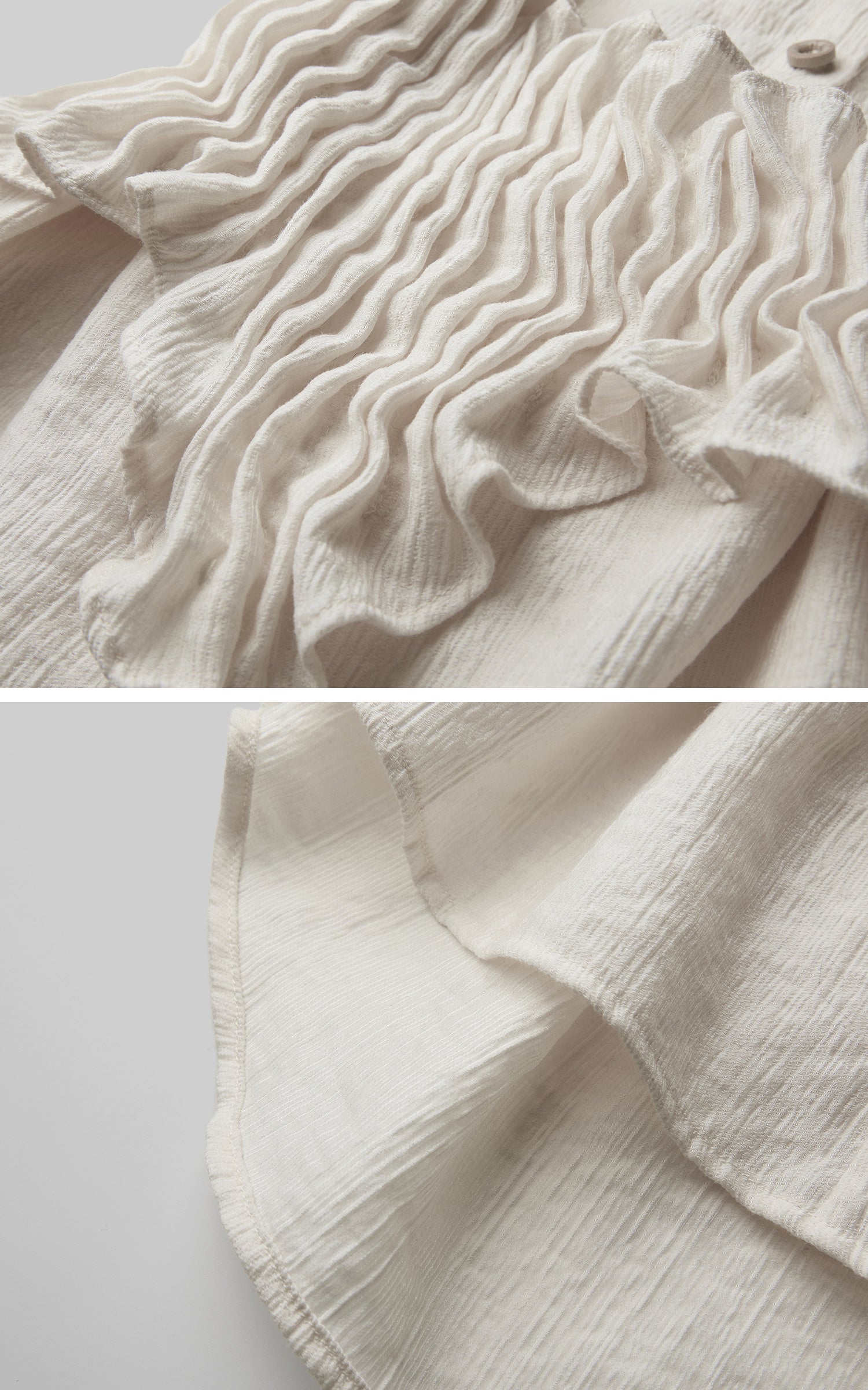 DOINDULGE Pointed-Collar Ruched Waist Structured Shirt
