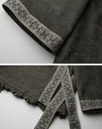 DOINDULGE Jacquard Trim Wrap Jacket