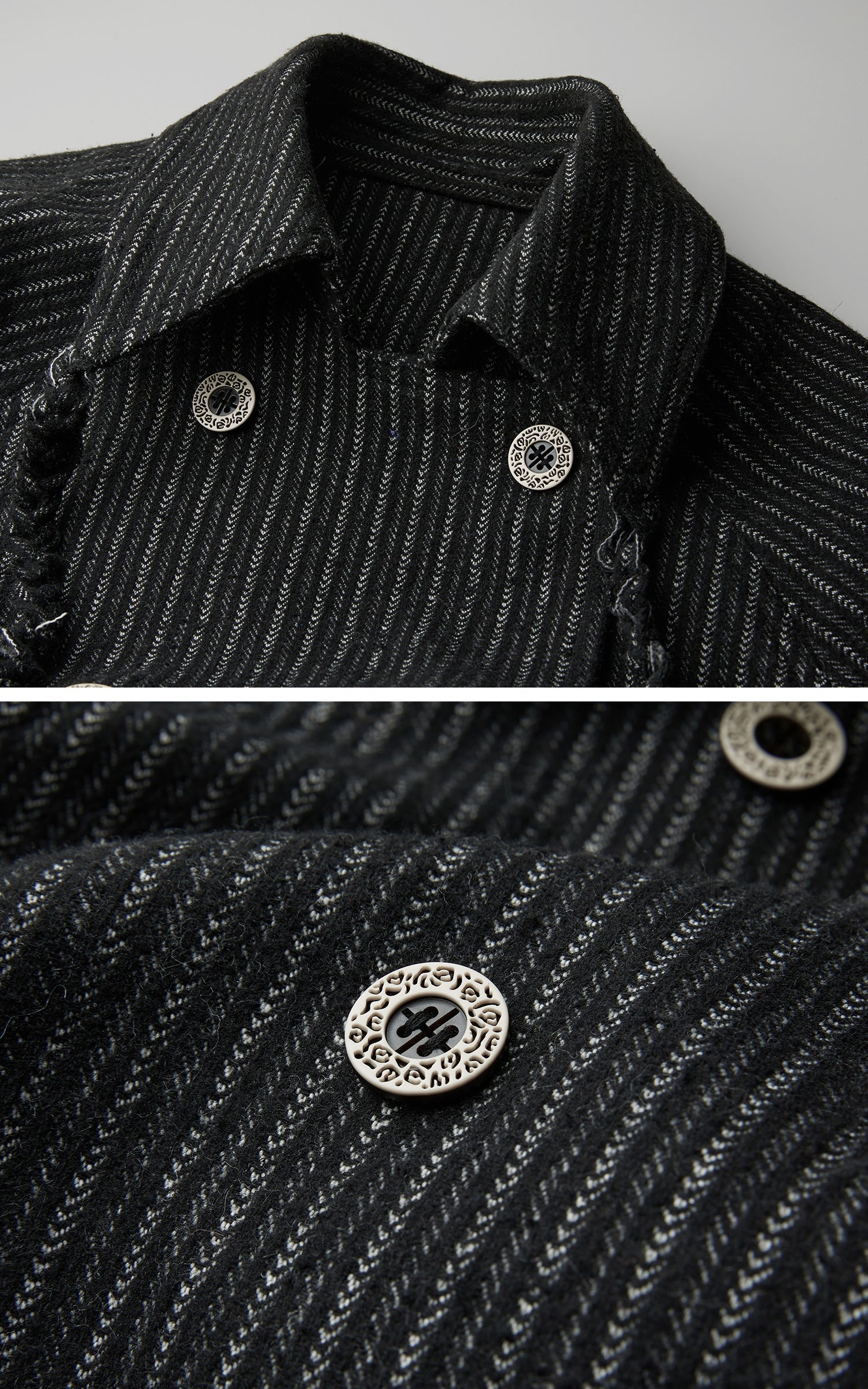 DOINDULGE Deconstructed Herringbone Wool Long Coat