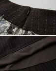 DOINDULGE Layered Fragment Texture Wool Maxi Skirt