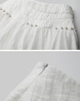 DOINDULGE Low-Rise Sheer Gathered Wide-Leg Pants