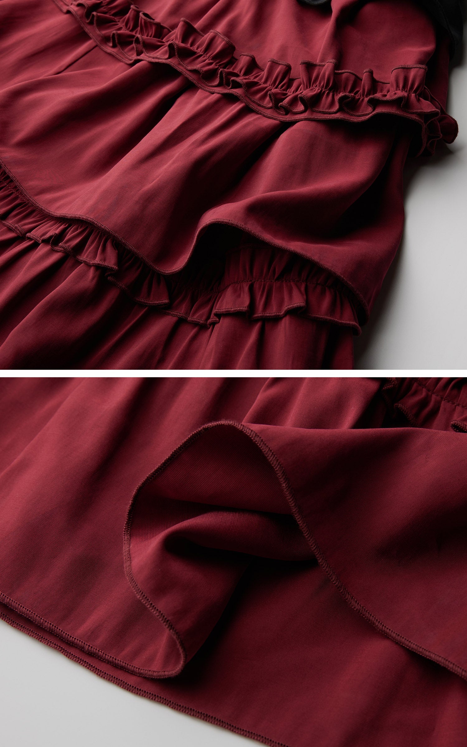 DOINDULGE Layered Ruffle Panel Maxi Skirt