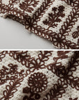 DOINDULGE Floral Grid Knit Sweater