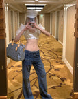 Rase le sol Deconstructed Paneled Straight-Leg Jeans - PINKPARKS