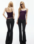 IAMXIAA Low-Rise Dark Wash Flare Jeans